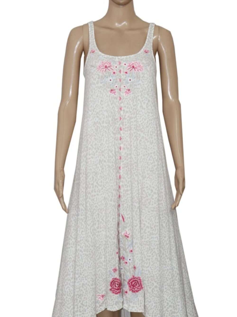 Anthropologie Caite Floral Embroidered Printed Sleeveless Midi Dress S